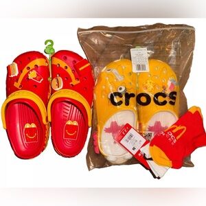Mcdonald's x Crocs BUNDLE. 2 Pair Clog Shoes & Matching Socks. LIMITED EDITION.